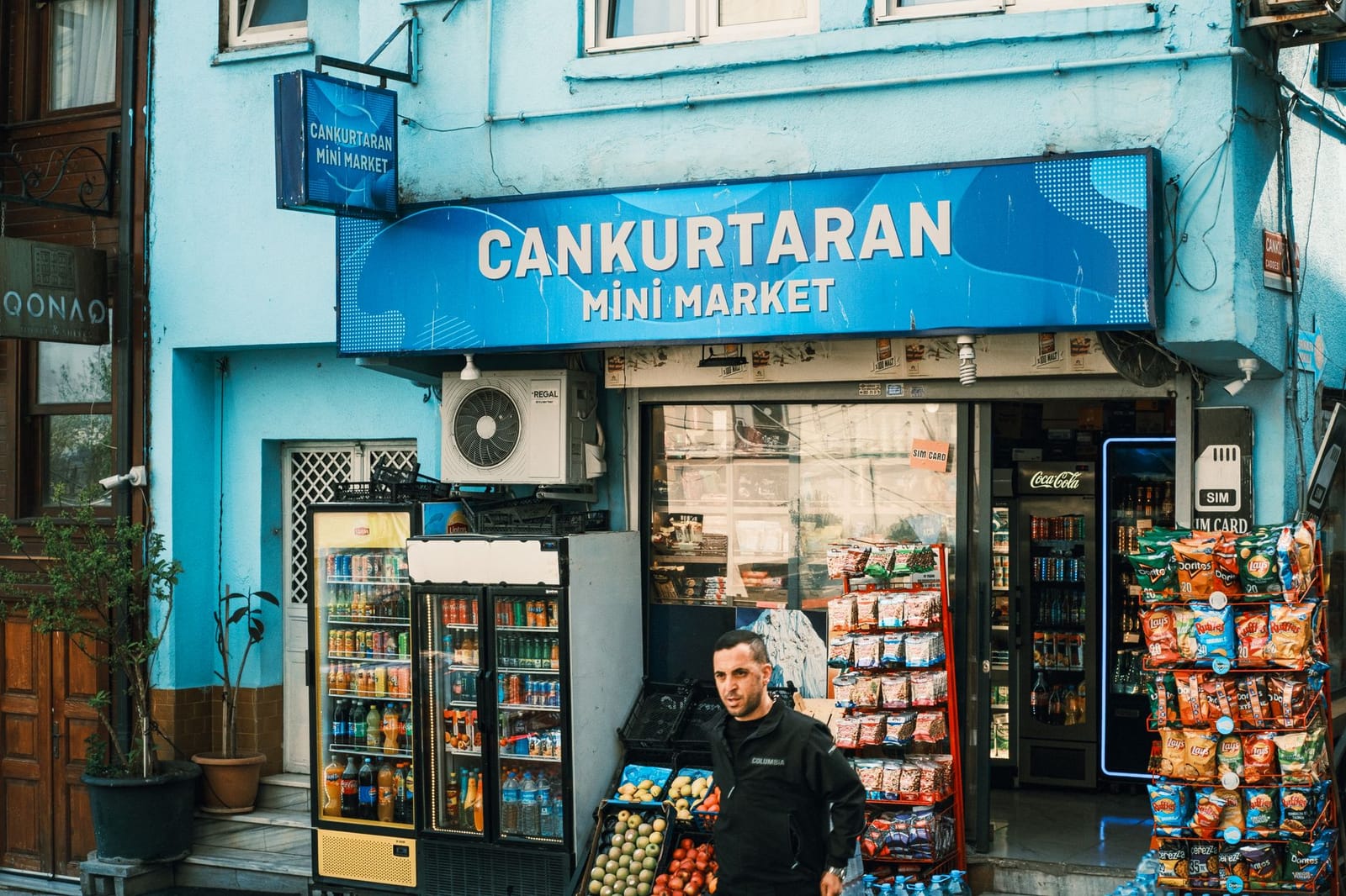 A local mini market in the historic Cankurtaran neighborhood along the walking route.